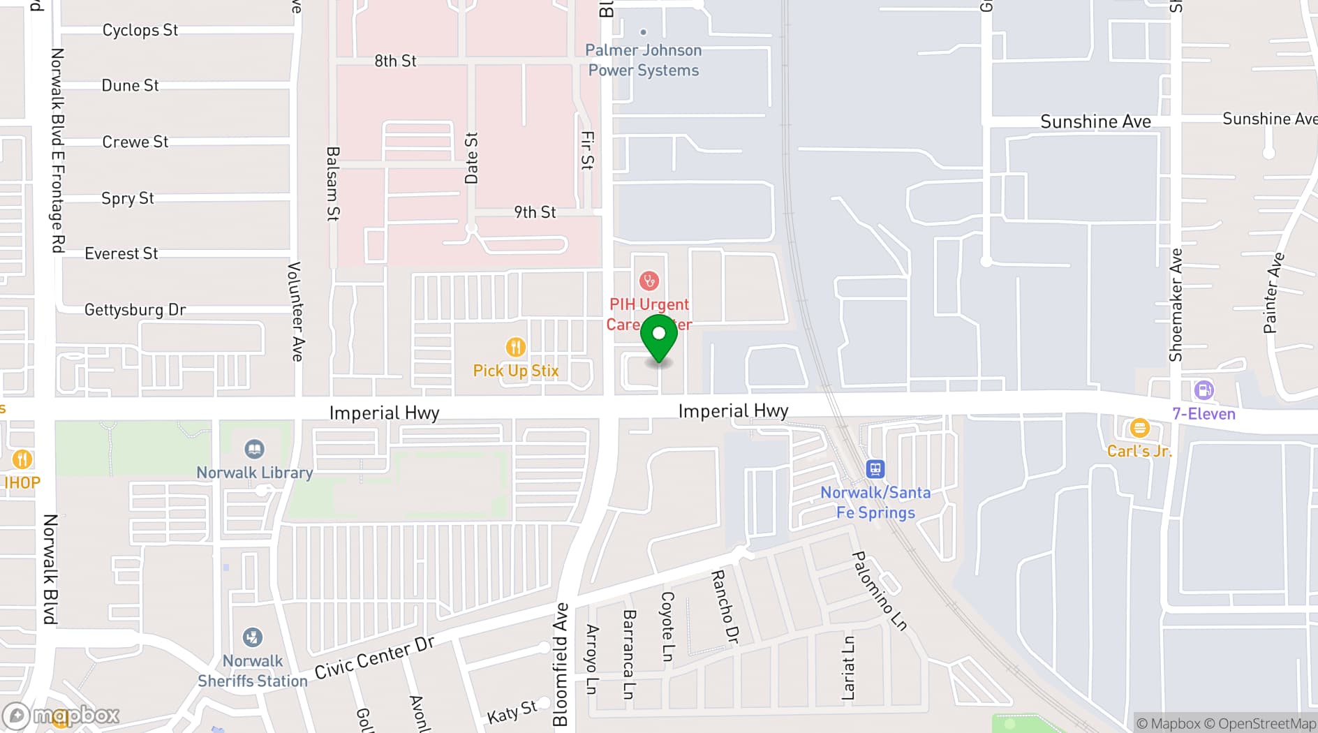 Map showing Bruces Prime Rib and Spirits