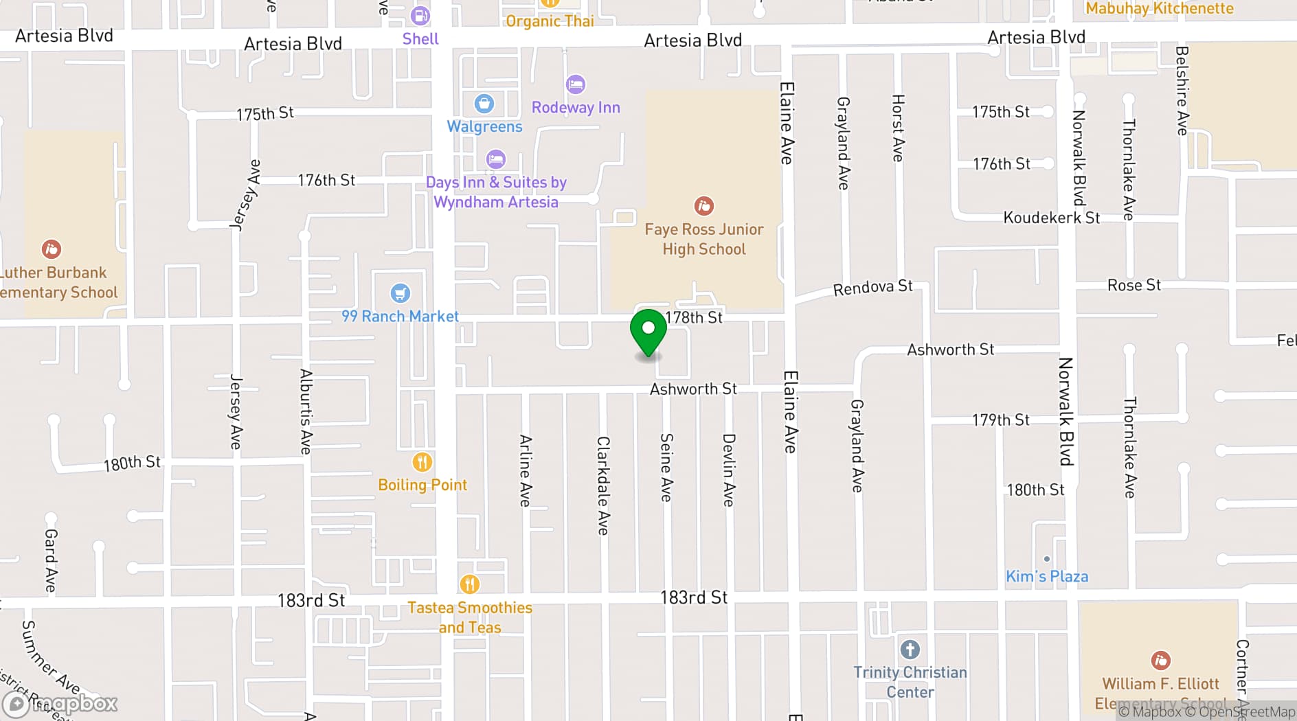 Map showing Artesia D.E.S.
