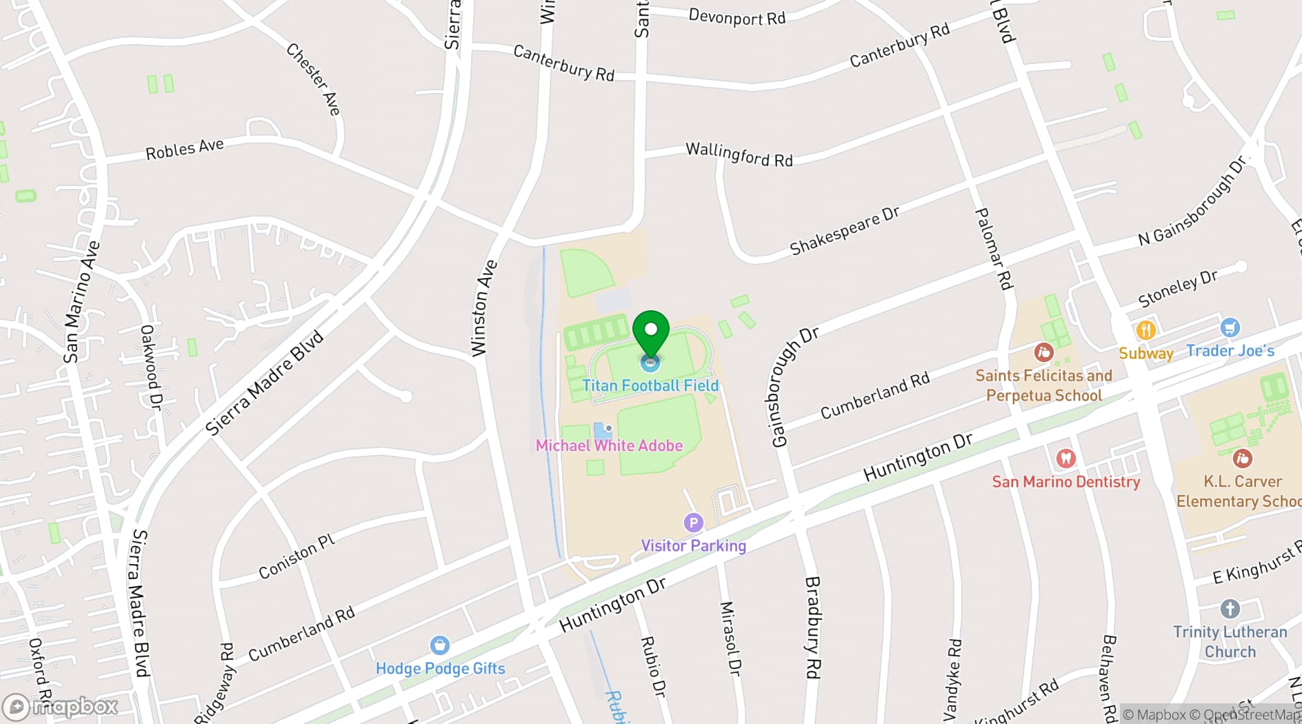 Map showing San Marino High School