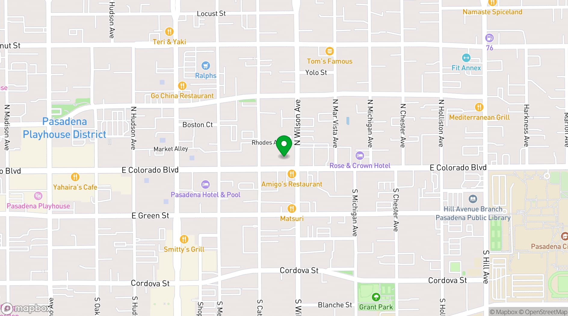 Map showing Premier Workspaces - Koll Center