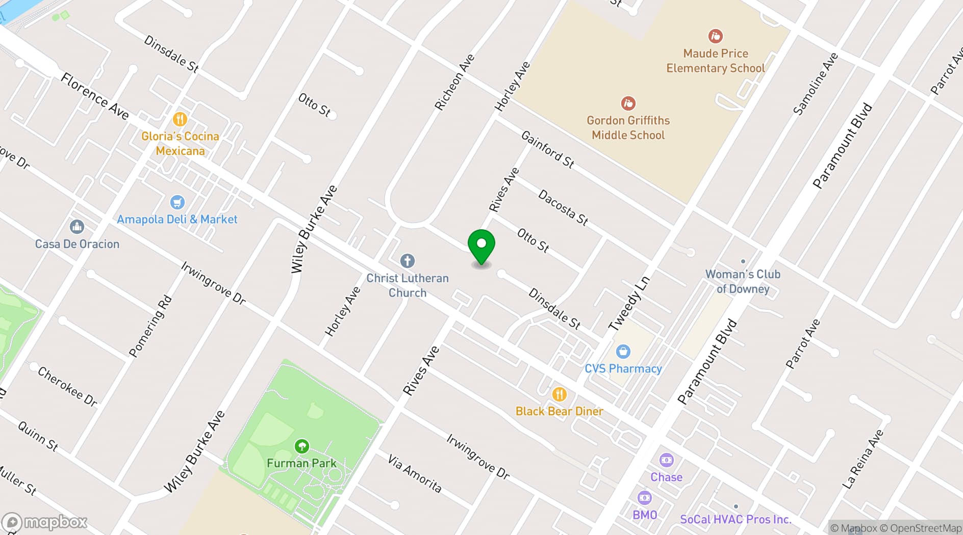 Map showing Casa de Parley Johnson