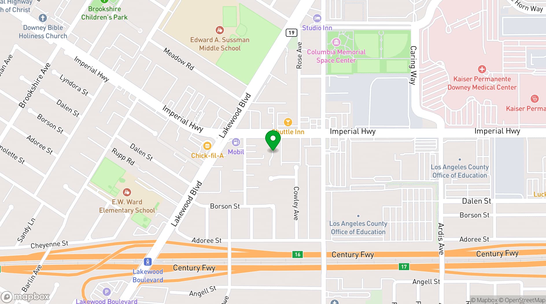 Map showing Regency Inn & Suites