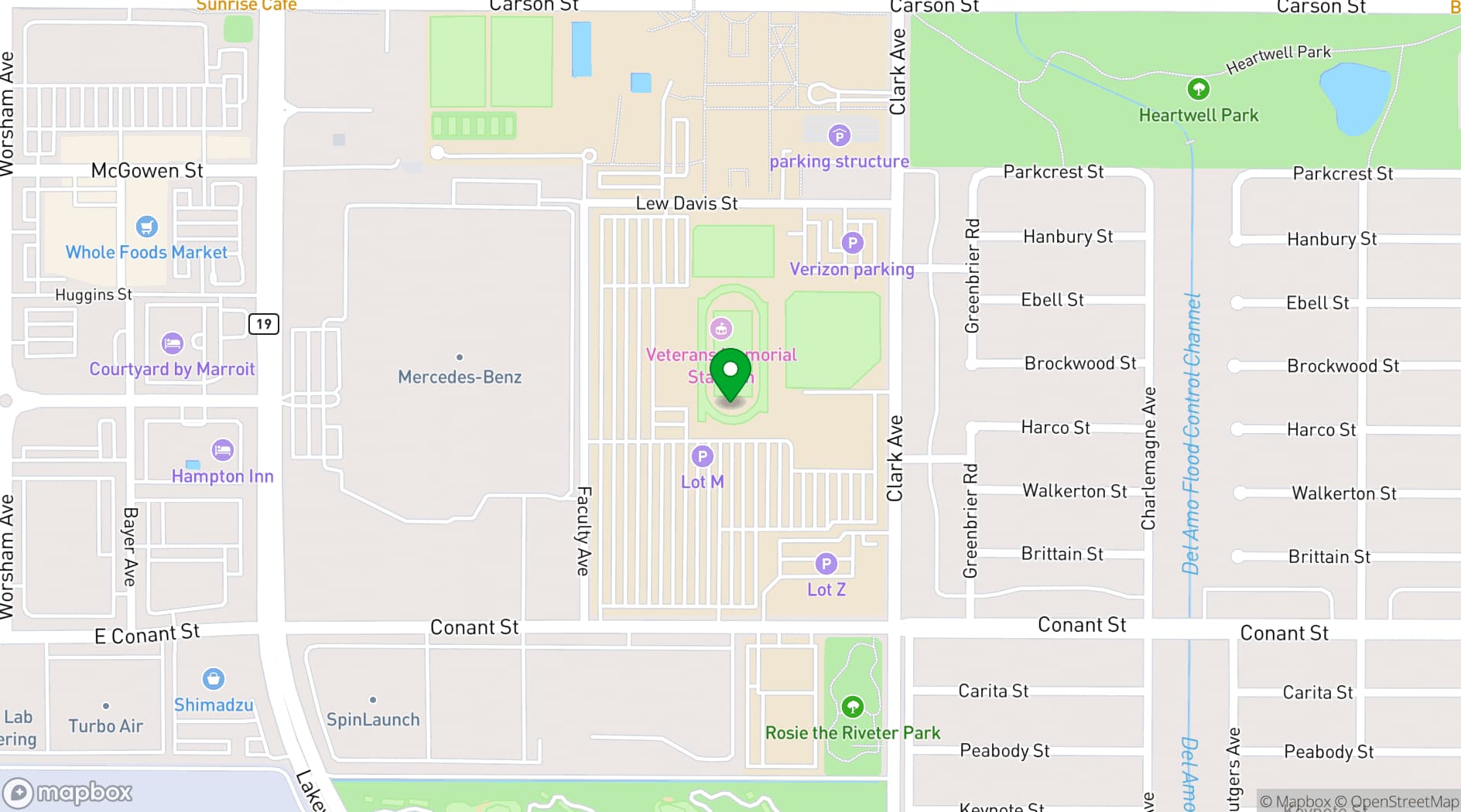 Map showing Long Beach City College