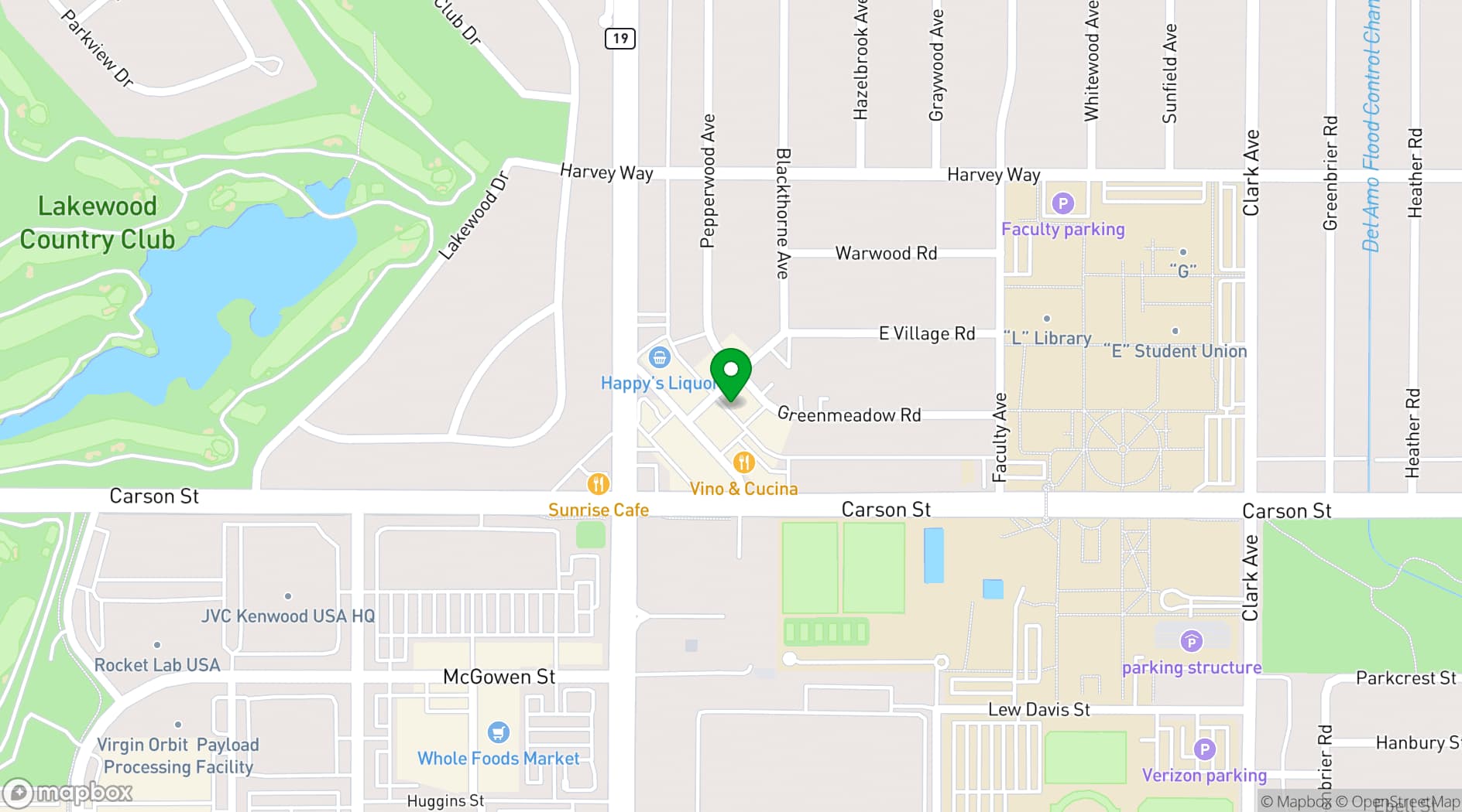 Map showing The Aurora Theater