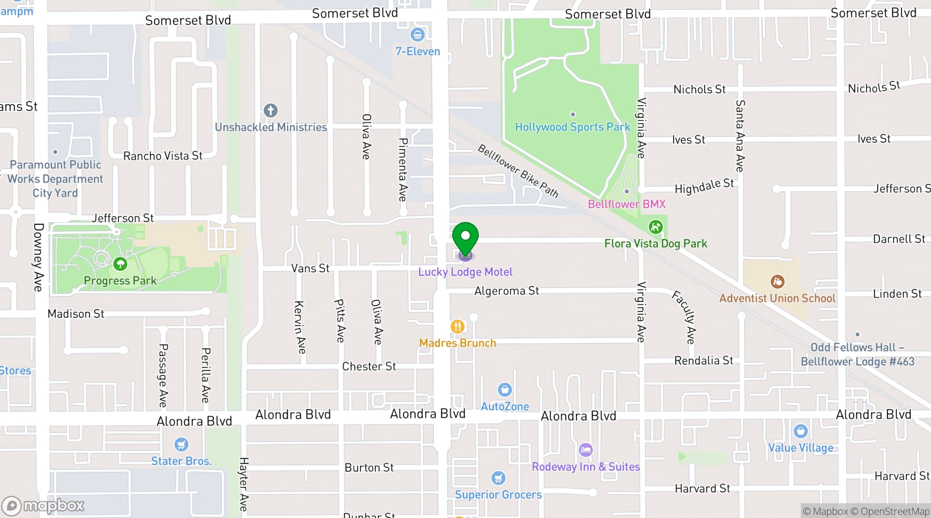 Map showing Aspire Inn Studios & Spa