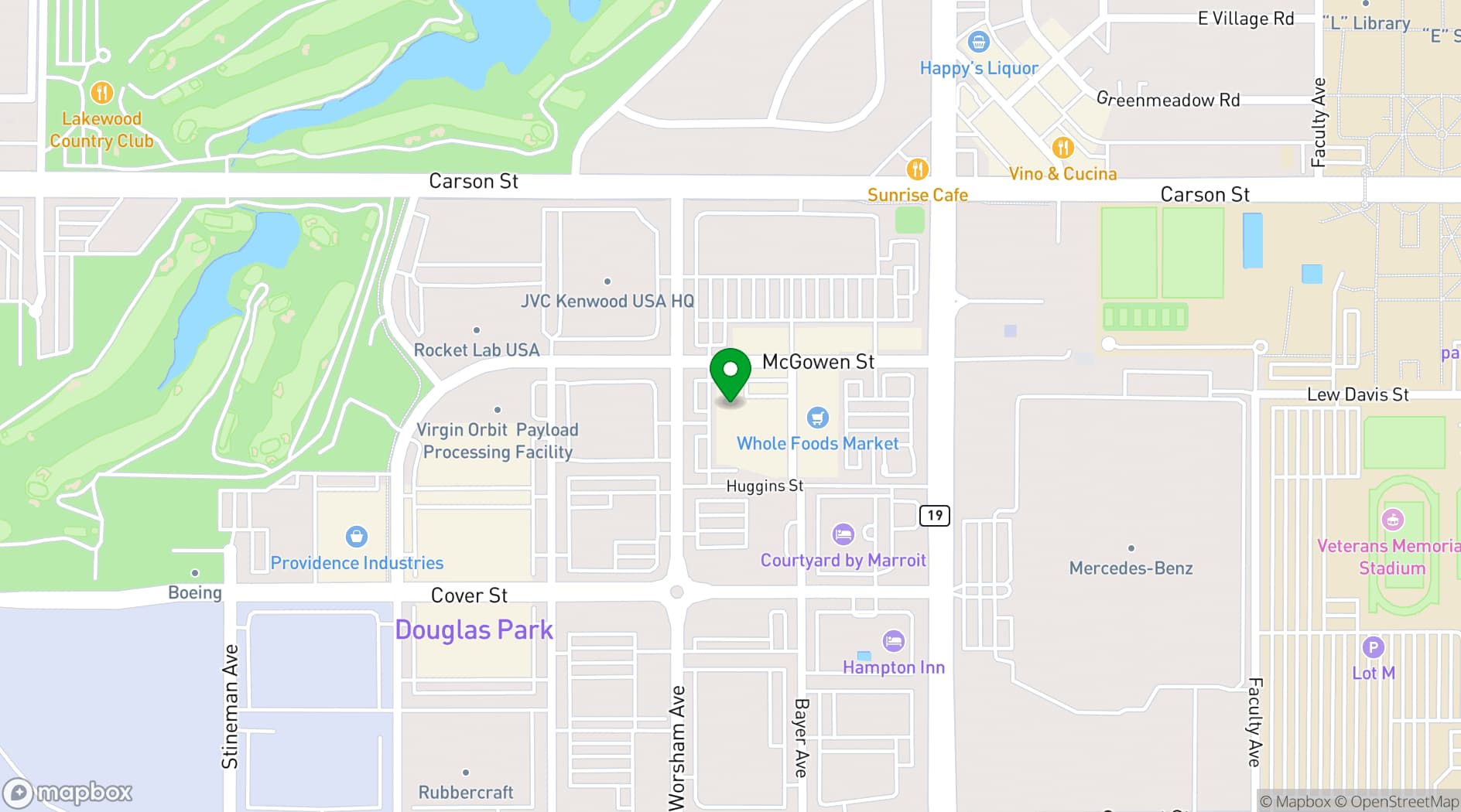 Map showing Bar Becky