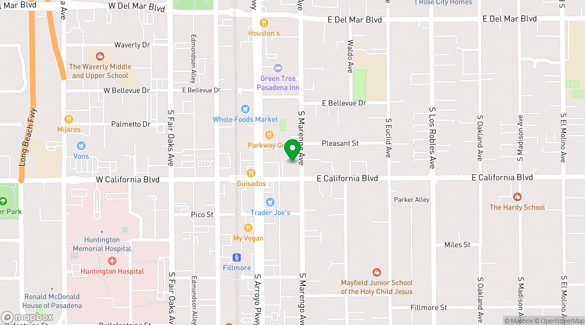 Map showing Davinci Meeting Rooms - Pasadena
