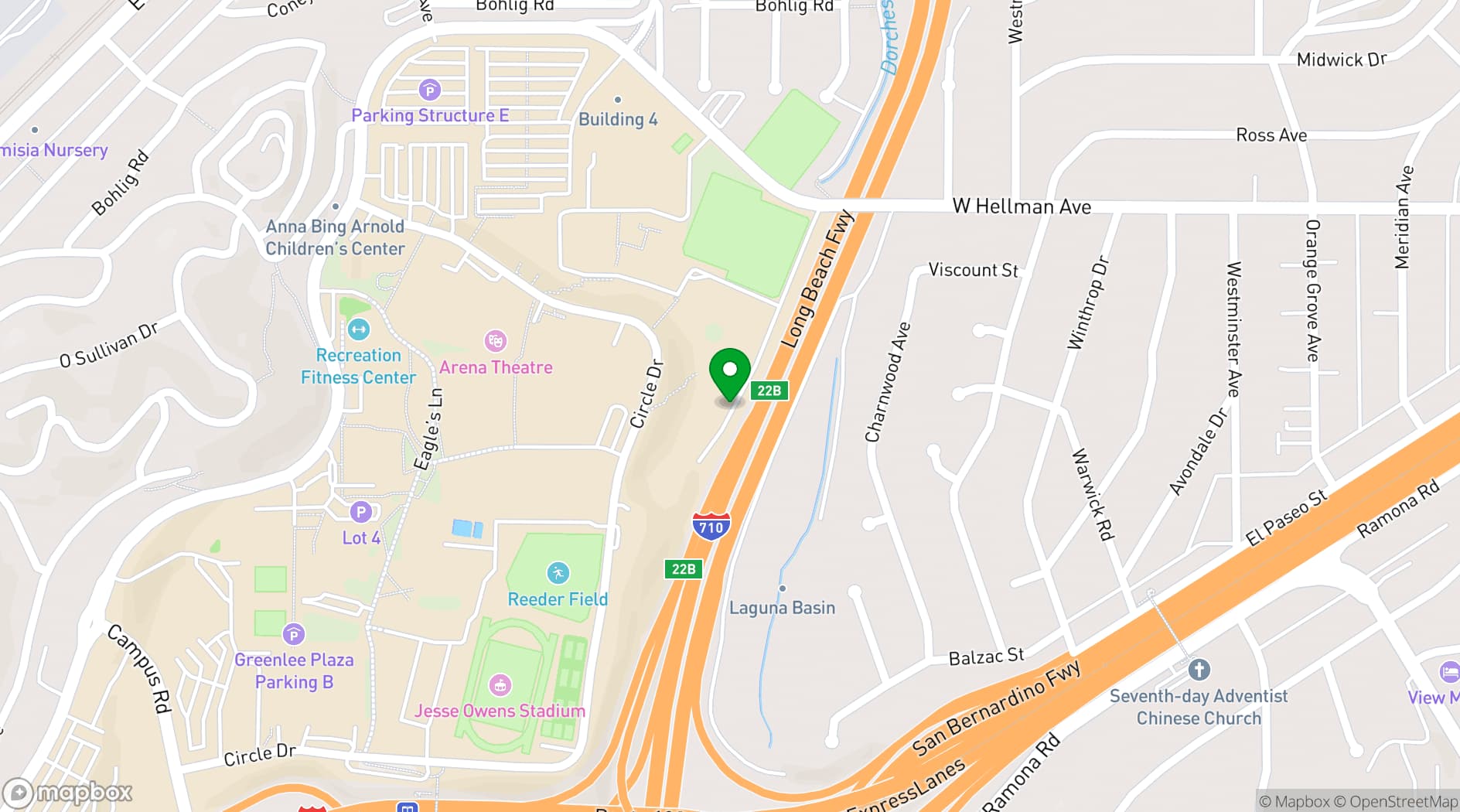 Map showing Cal State LA Housing and Residence Life