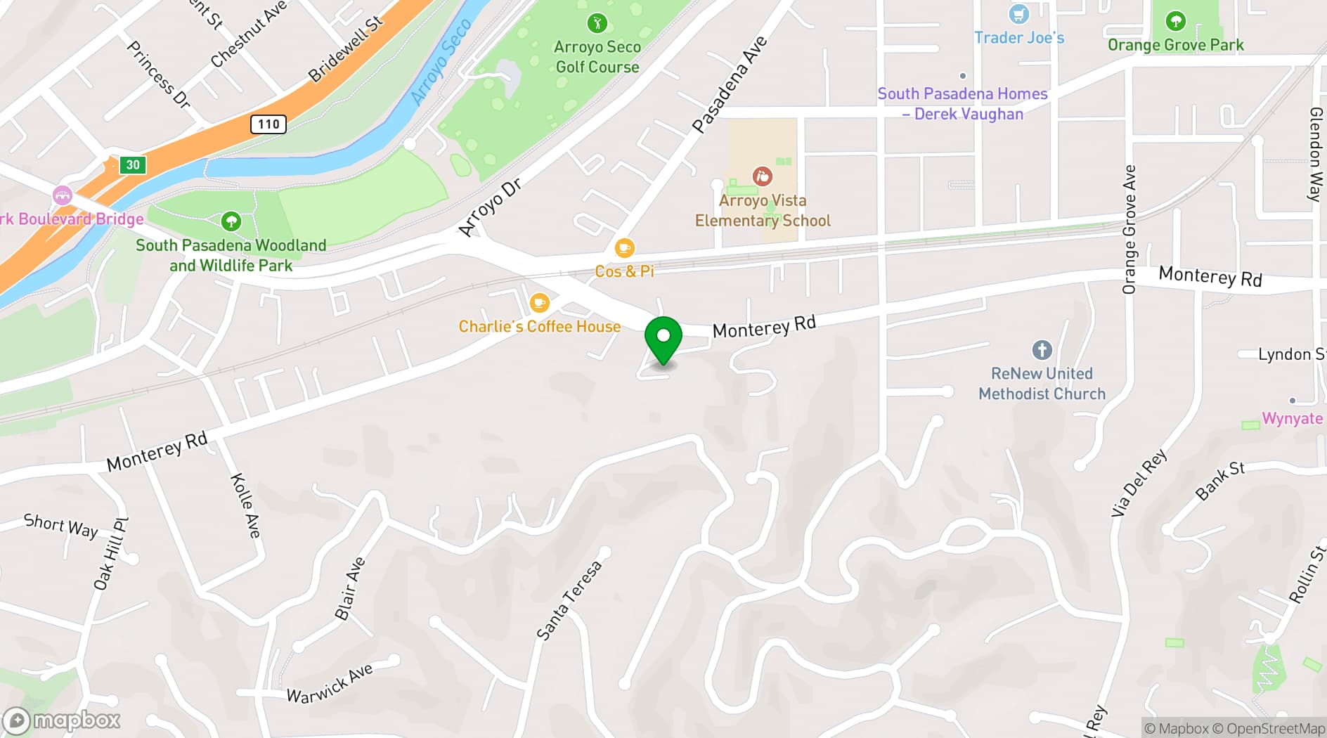 Map showing Arroyo Vista Inn