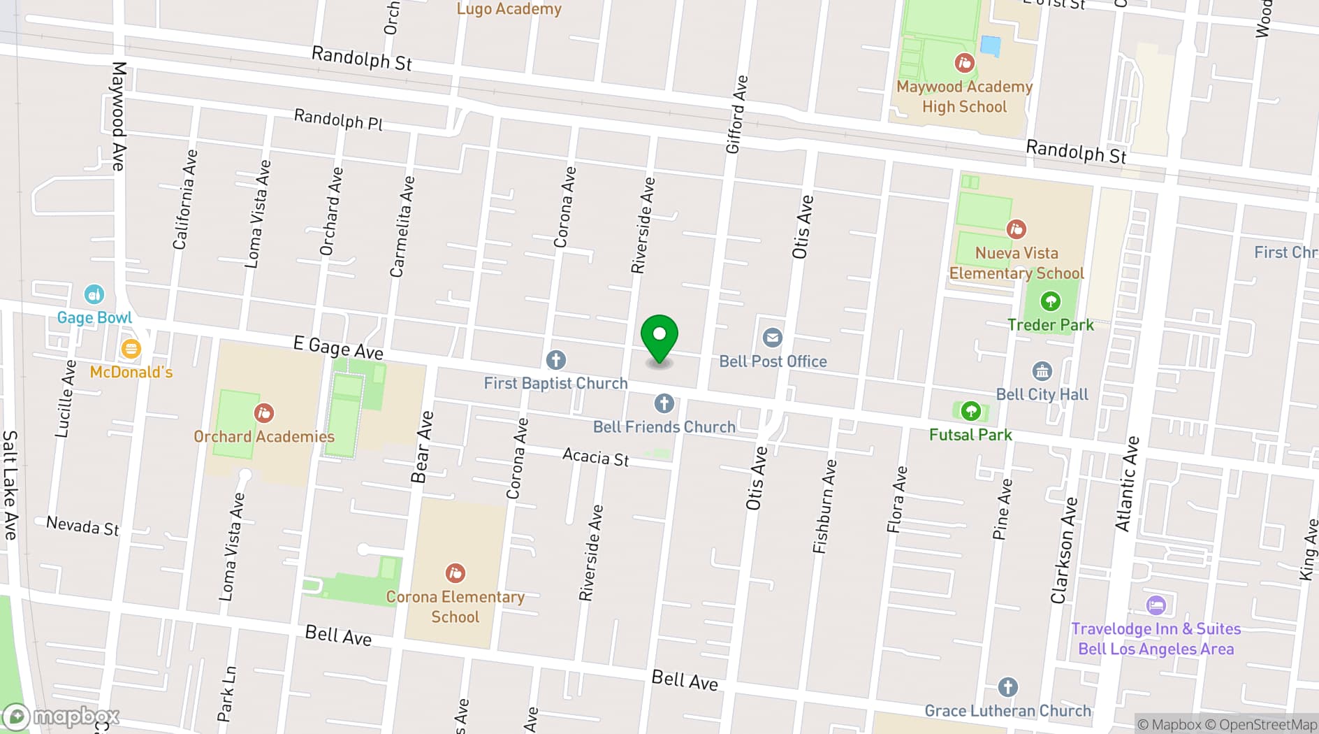 Map showing Fiesta Mexicana Banquet Hall