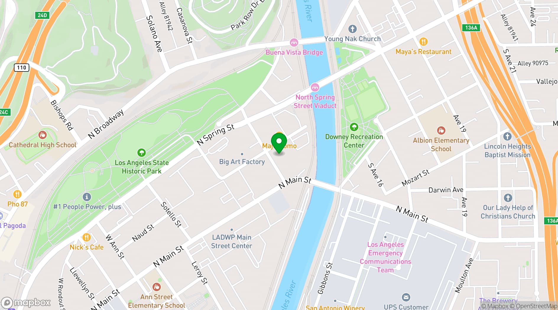 Map showing The Revery LA