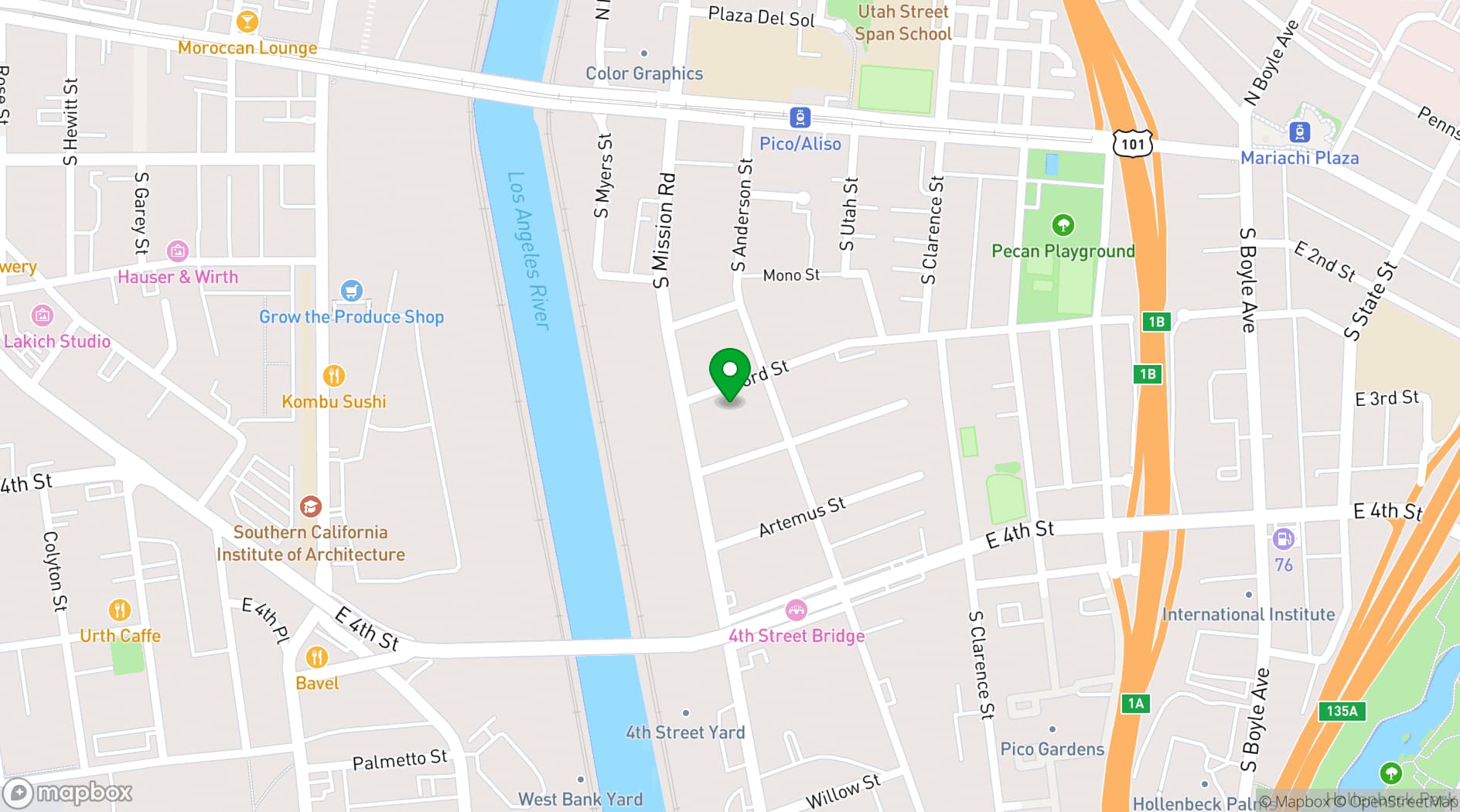 Map showing FRANKIE Los Angeles