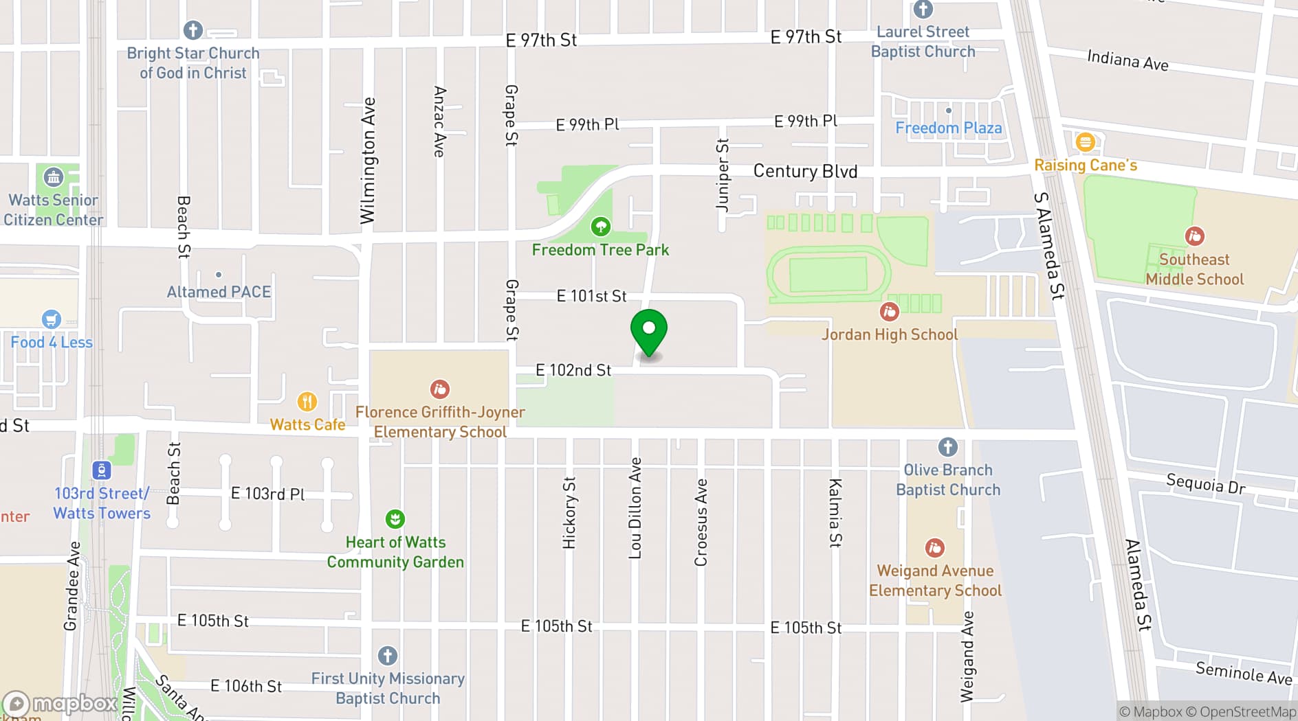 Map showing Jordan Downs Center