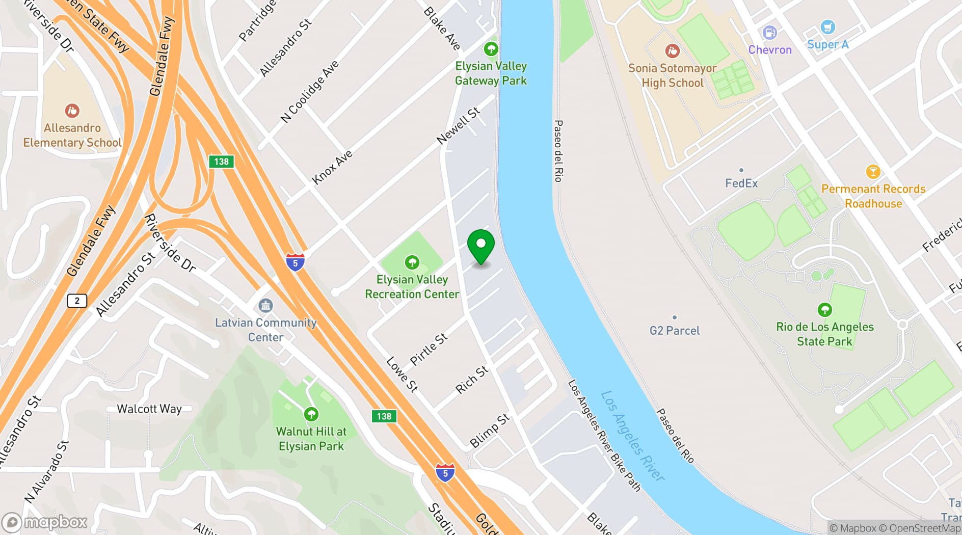 Map showing Evolve Project LA