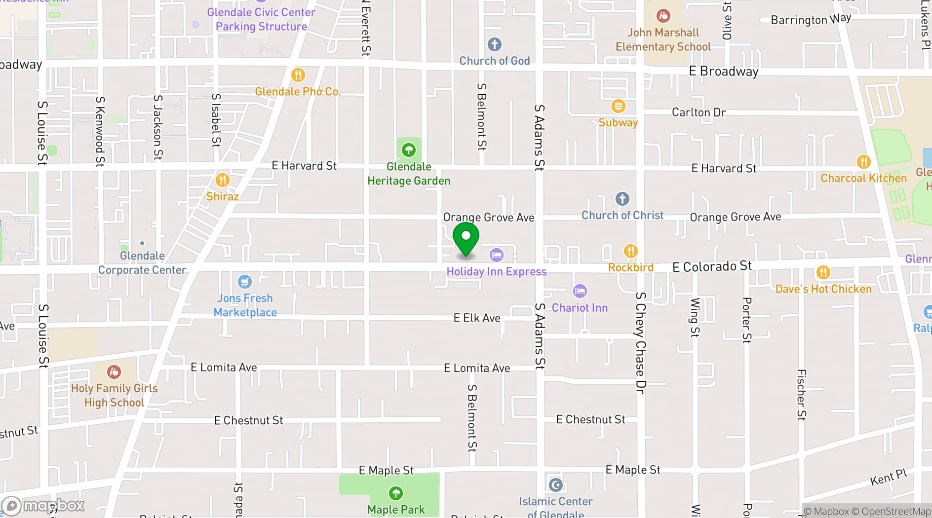 Map showing Modera Venue
