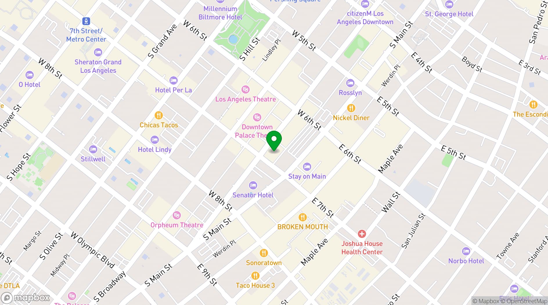Map showing The Majestic Downtown