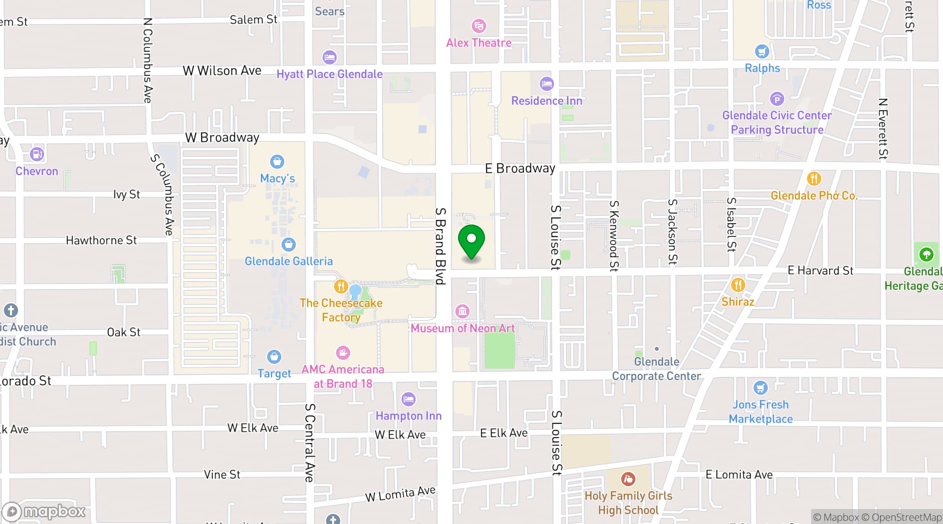 Map showing L.A. Banquets