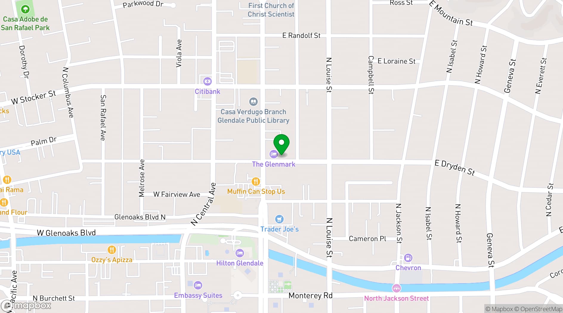 Map showing The Glenmark, Glendale, a Tribute Portfolio Hotel
