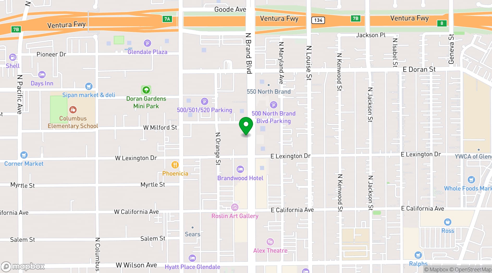 Map showing Stars on Brand