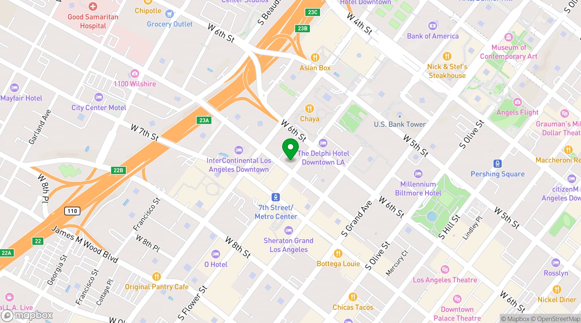 Map showing Takami Sushi Rooftop Restaurant
