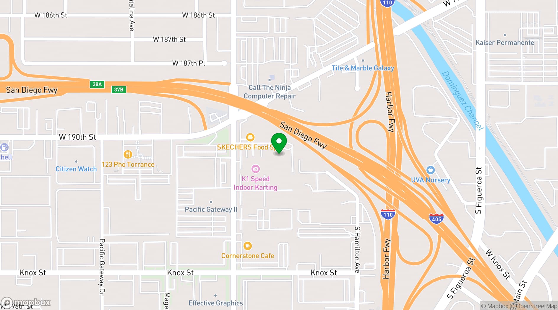 Map showing K1 Paddock Lounge