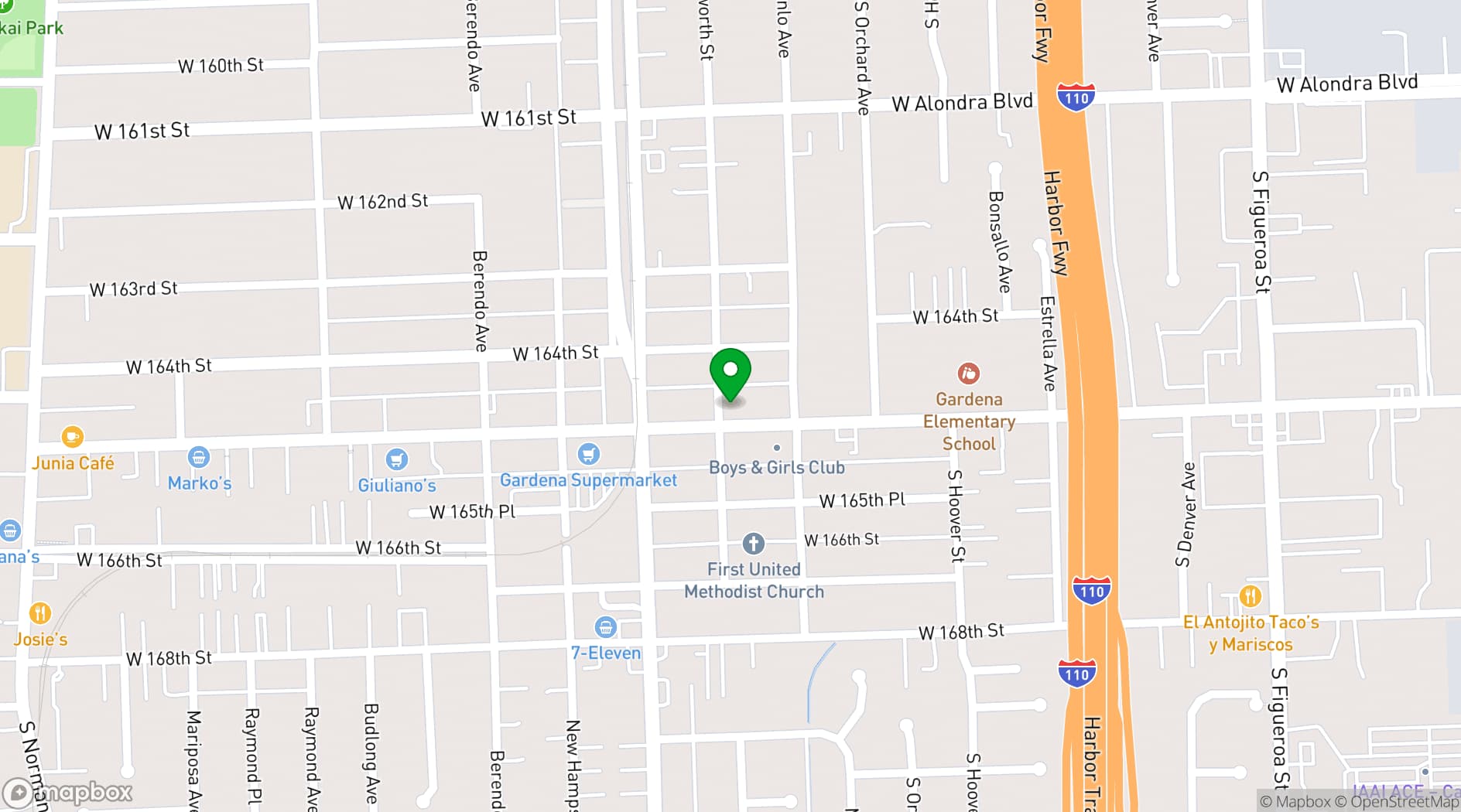 Map showing Plaza Hotel Gardena