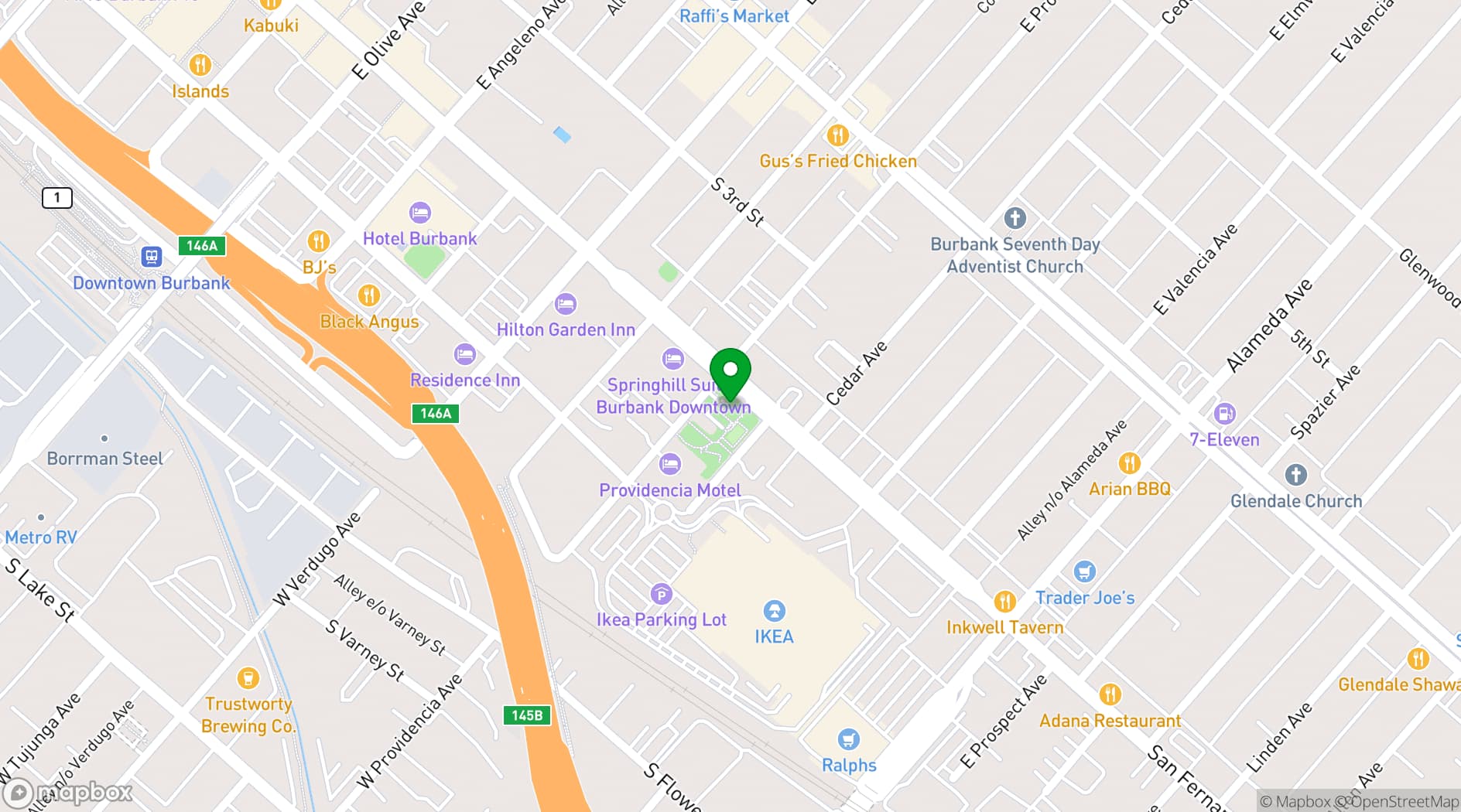 Map showing Robert R. Ovrom Park and Community Center