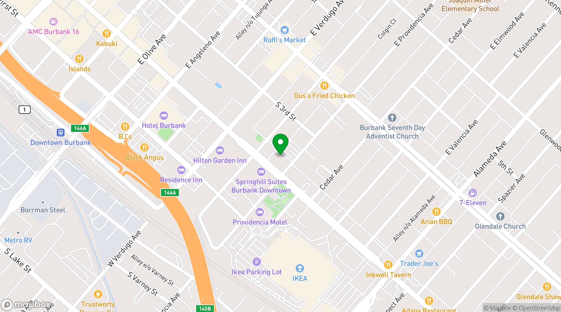 Map showing The Stage