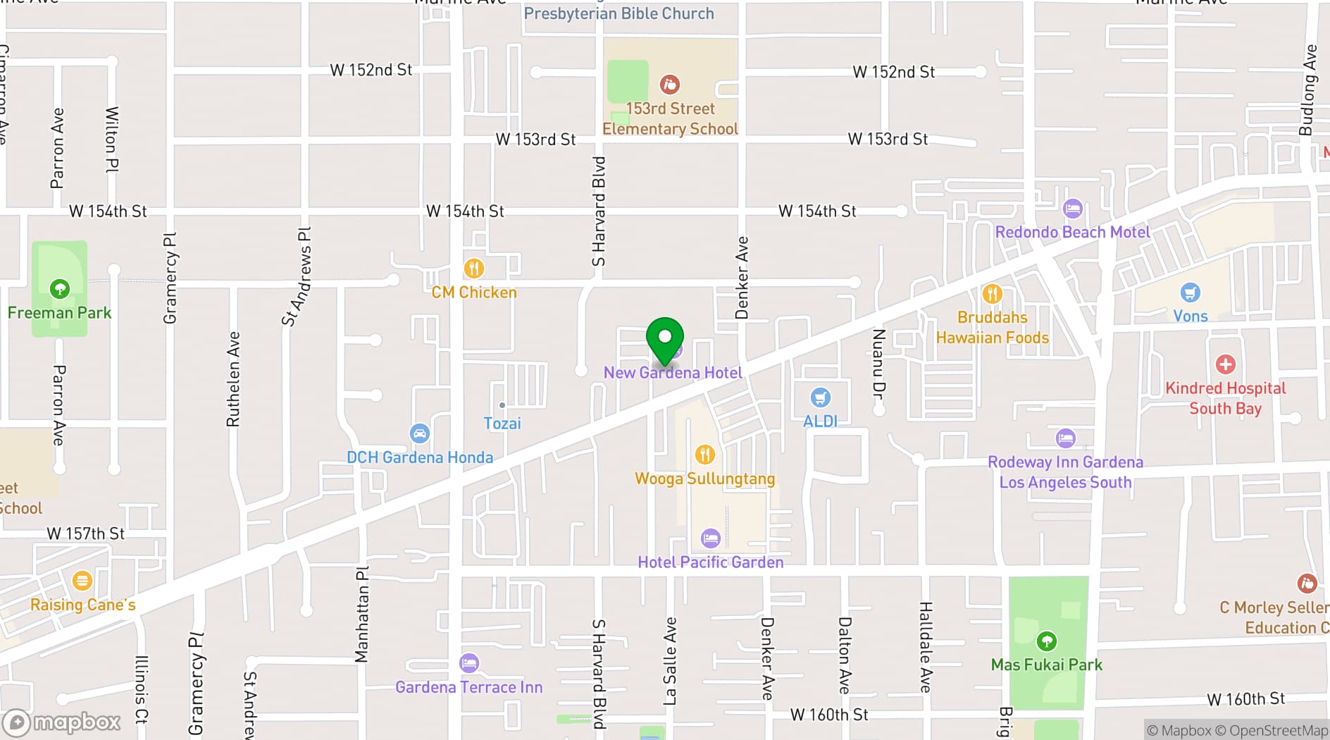 Map showing New Gardena Hotel
