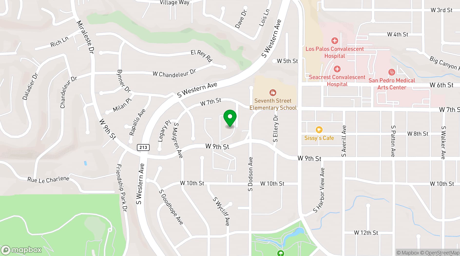 Map showing South Bay Event Center