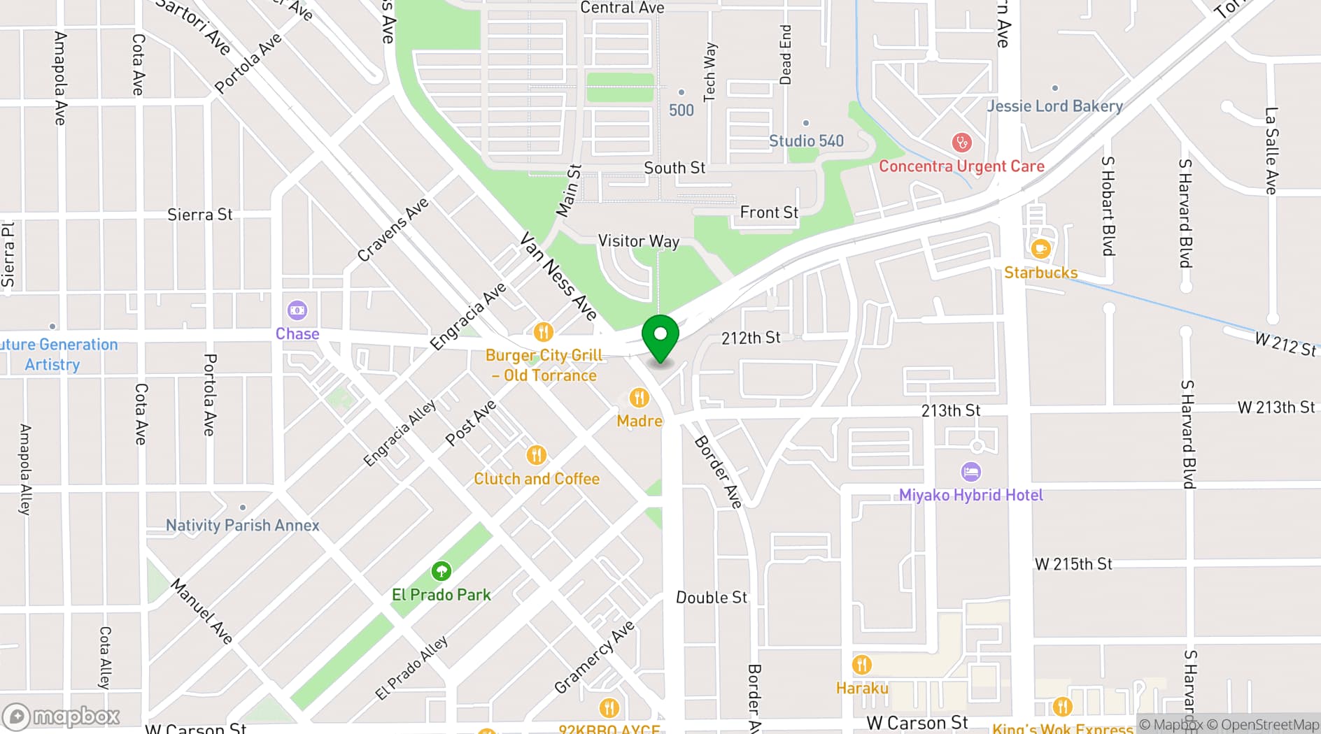 Map showing DEPOT RESTAURANT