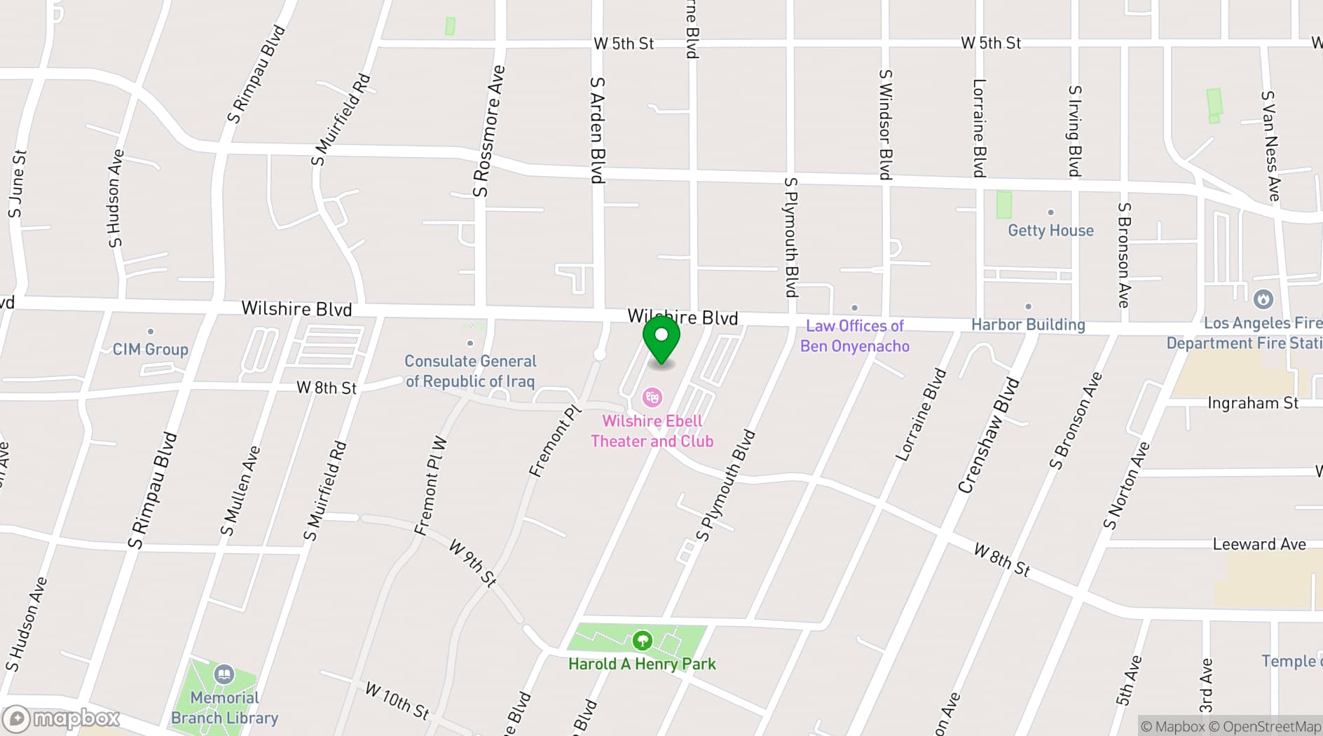 Map showing The Ebell of Los Angeles