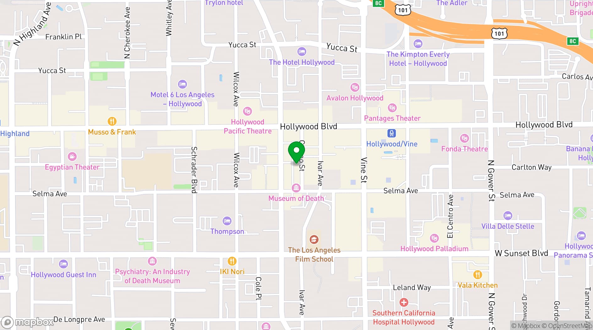 Map showing Secret Garden Loft