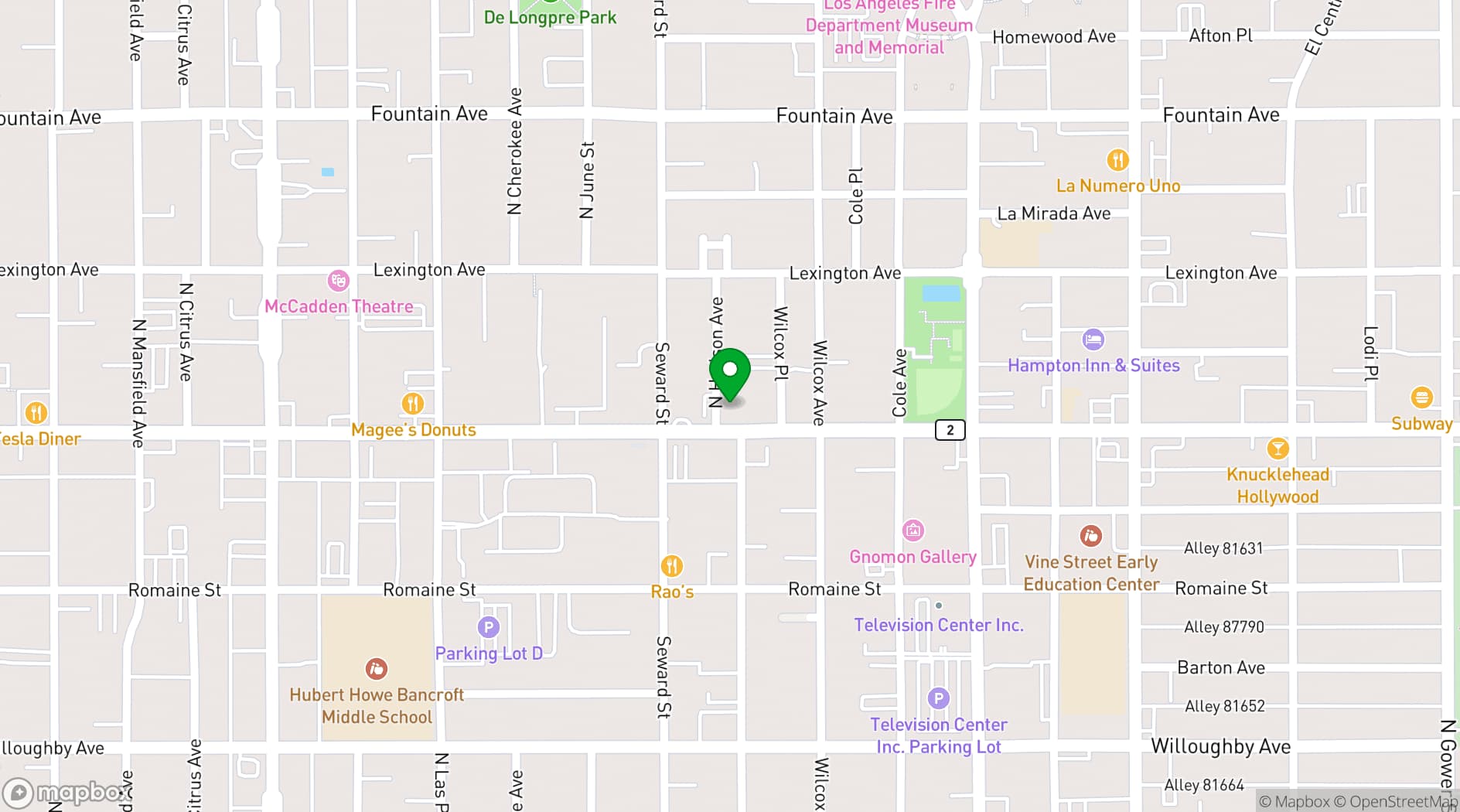Map showing Historic Hudson Studios