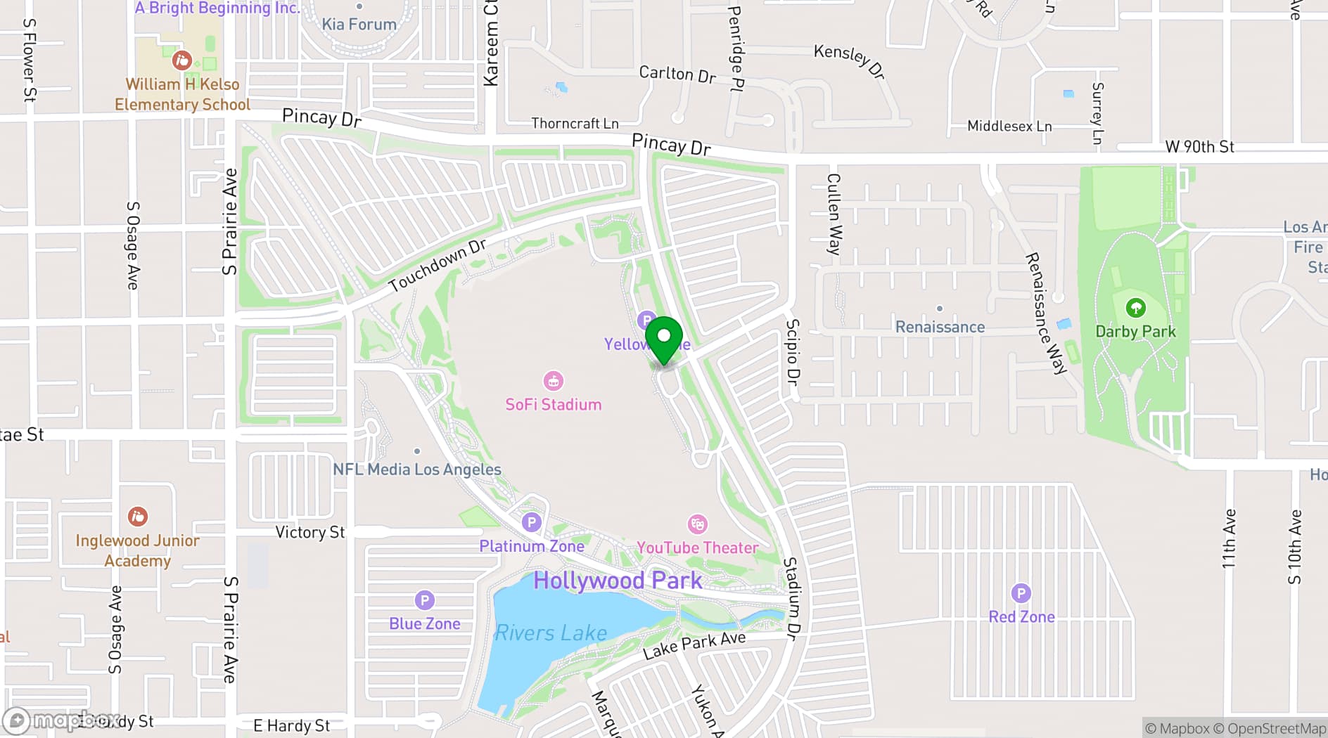 Map showing Hollywood Park