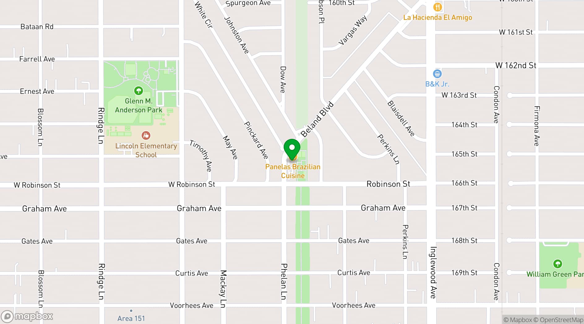 Map showing Critic's Choice Catering