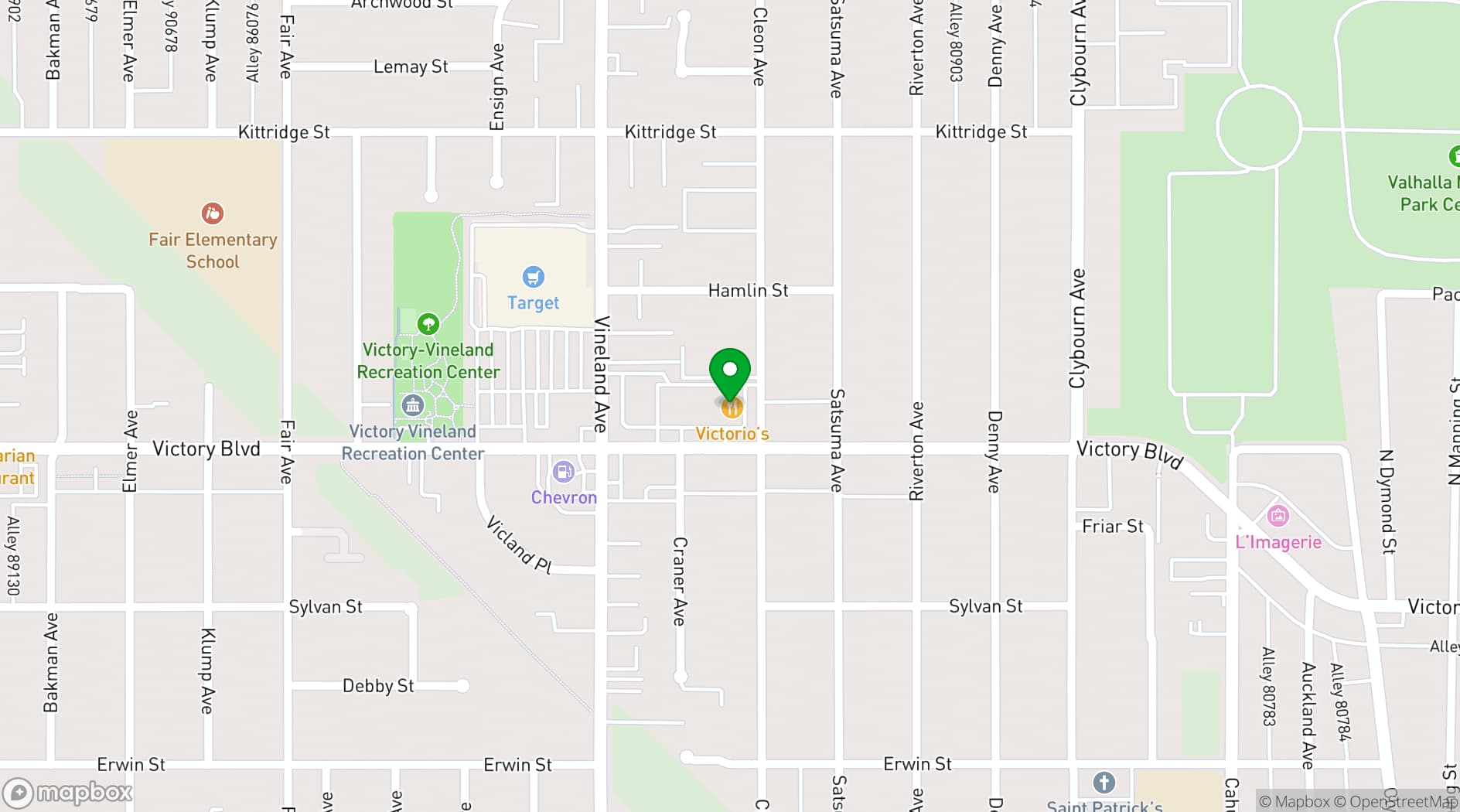 Map showing Victorio's Ristorante