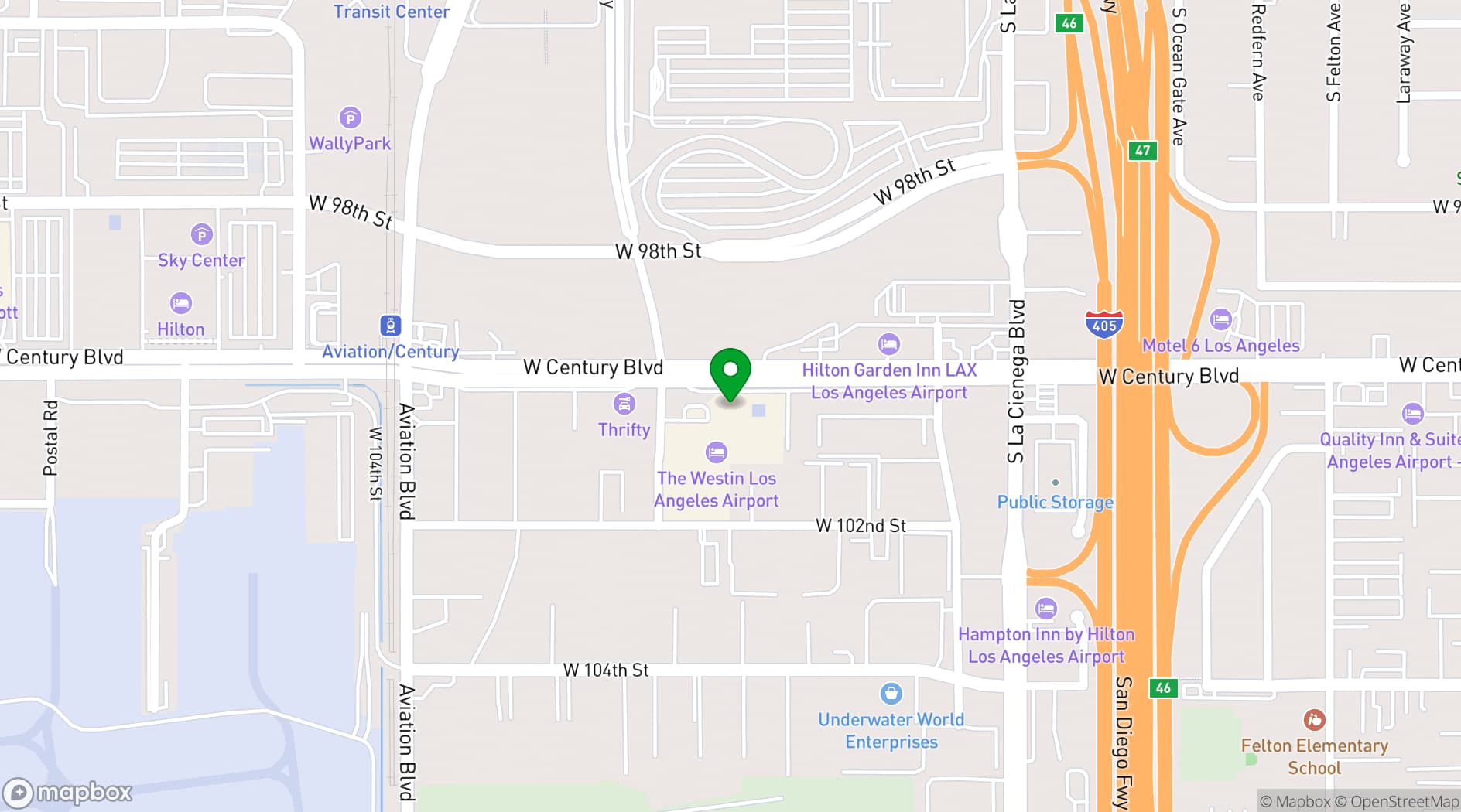 Map showing The Daily Grill