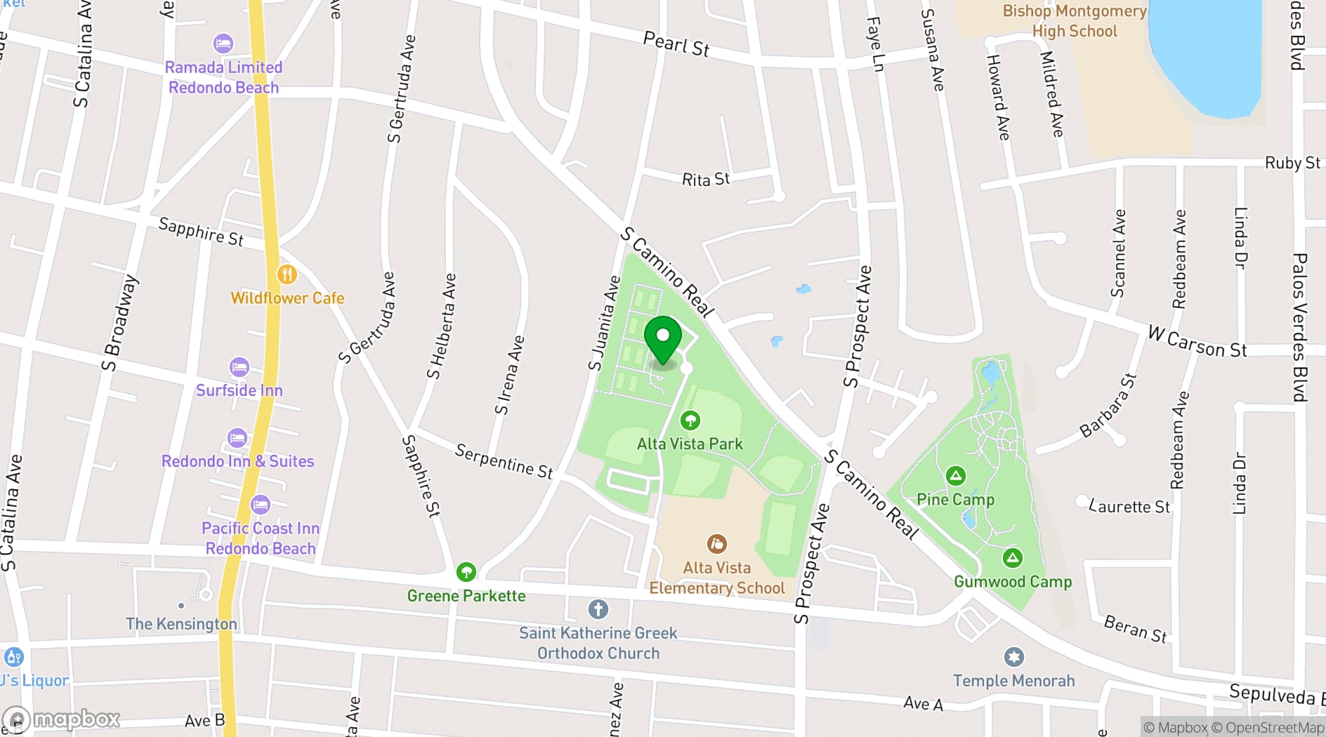 Map showing Alta Vista Community Center