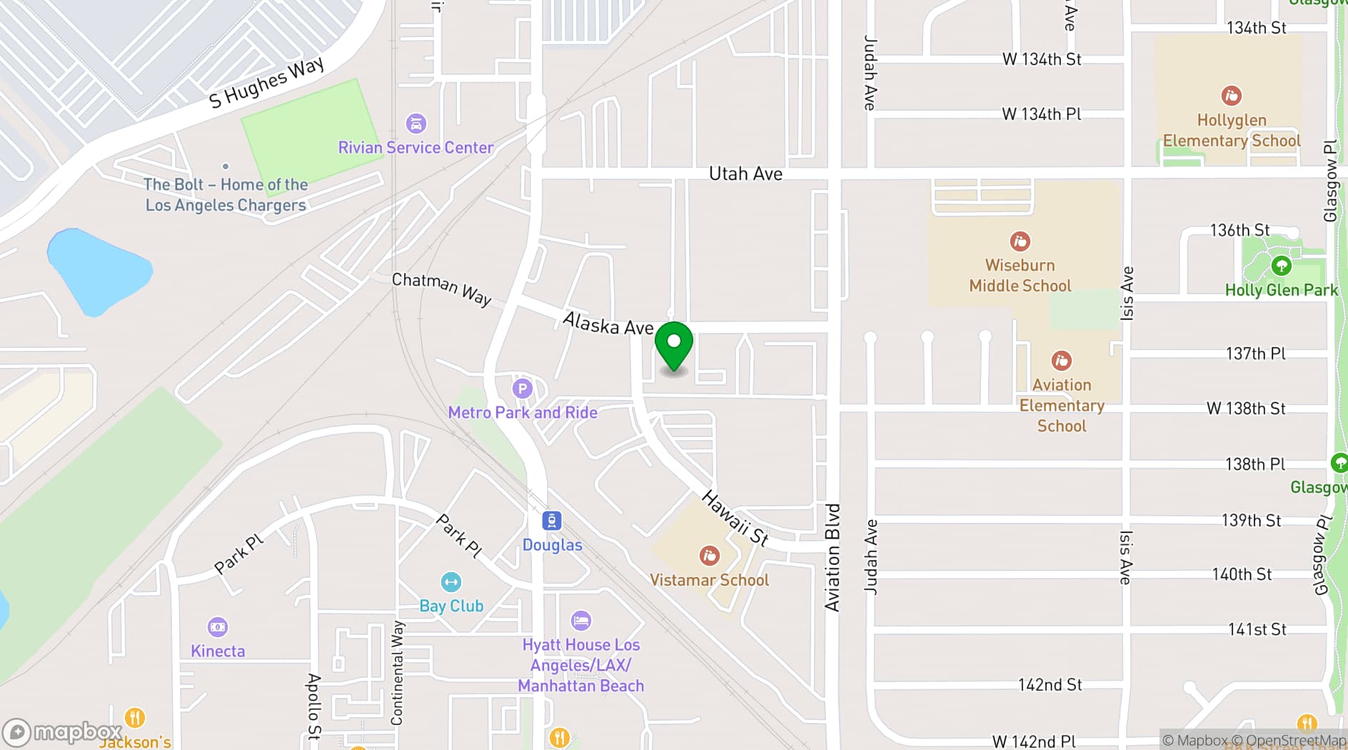 Map showing Scooter's Jungle El Segundo