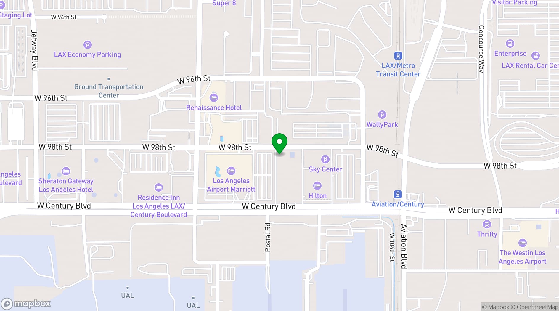 Map showing Century Boulevard Office Center
