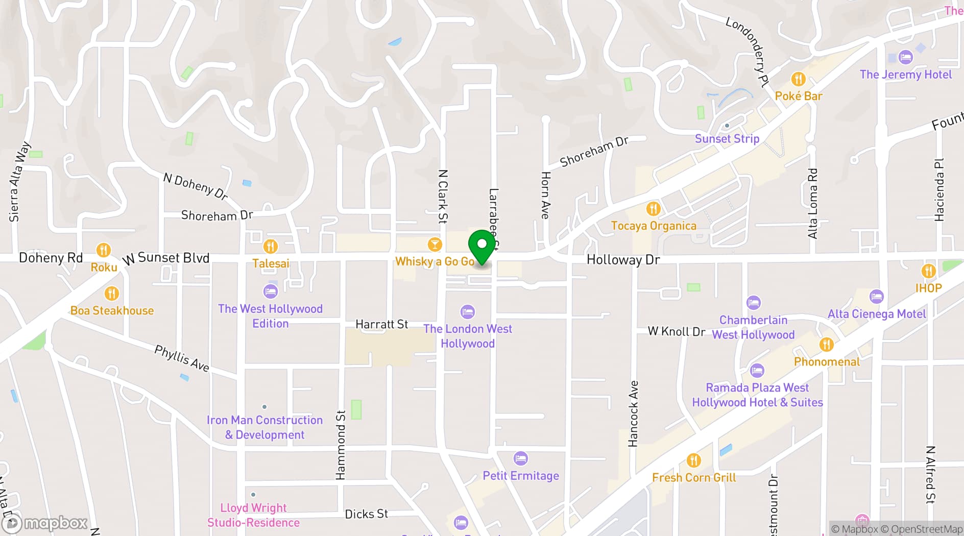 Map showing The Viper Room