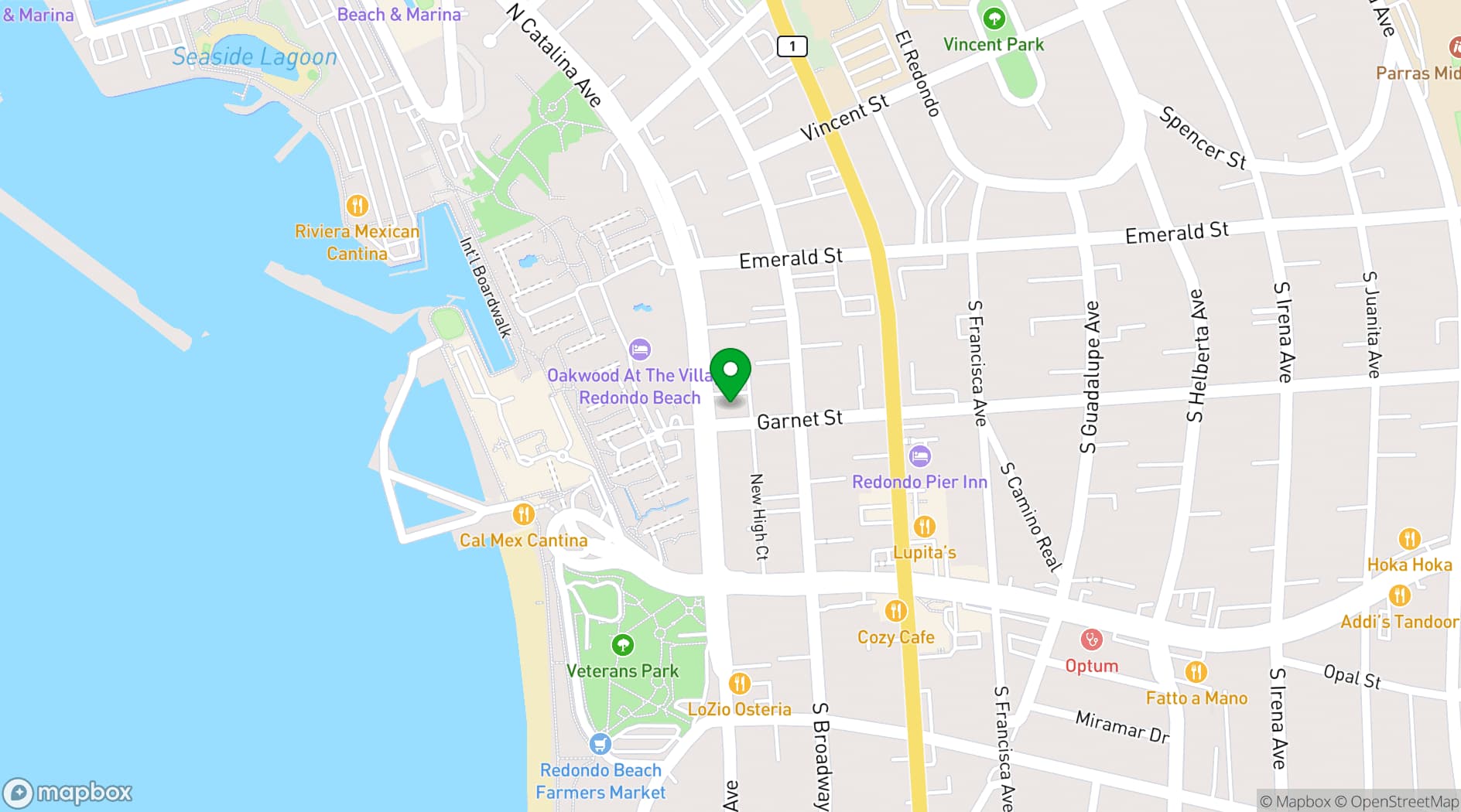 Map showing The Catalina Room