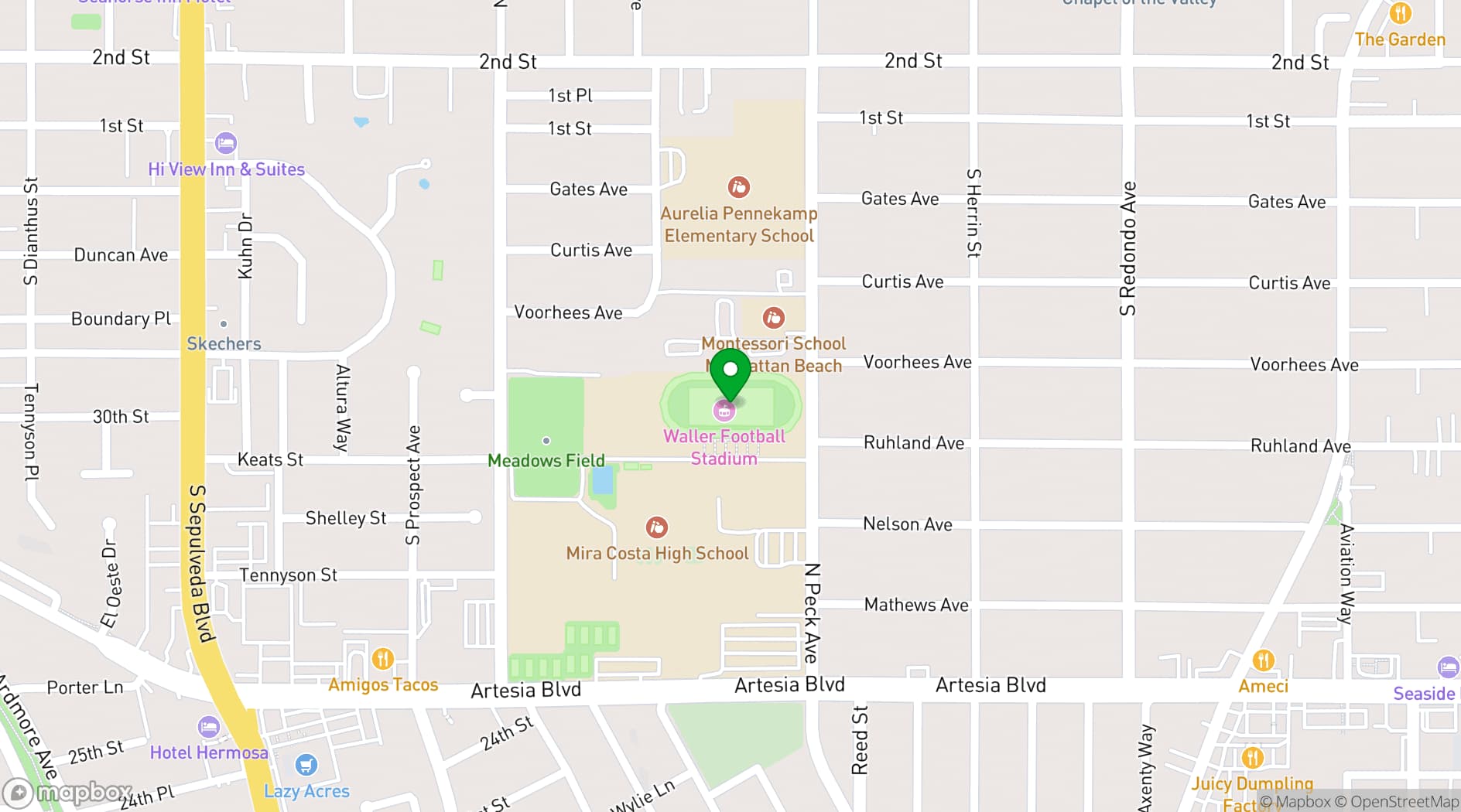 Map showing Mira Costa High School