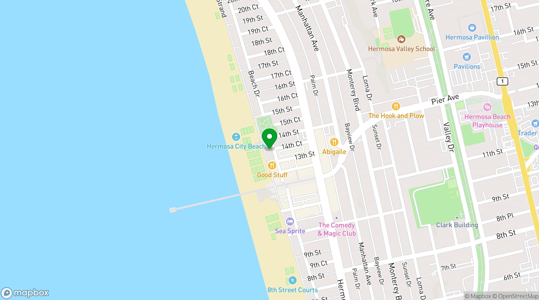 Map showing Beach House Hotel Hermosa Beach