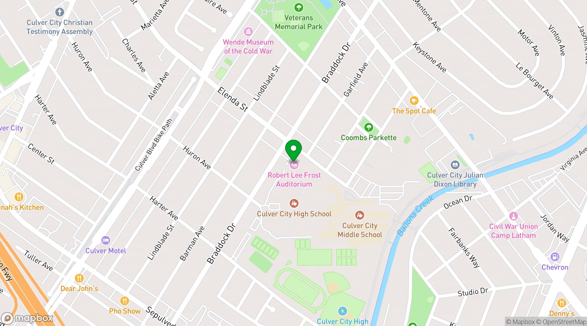 Map showing Robert Frost Auditorium