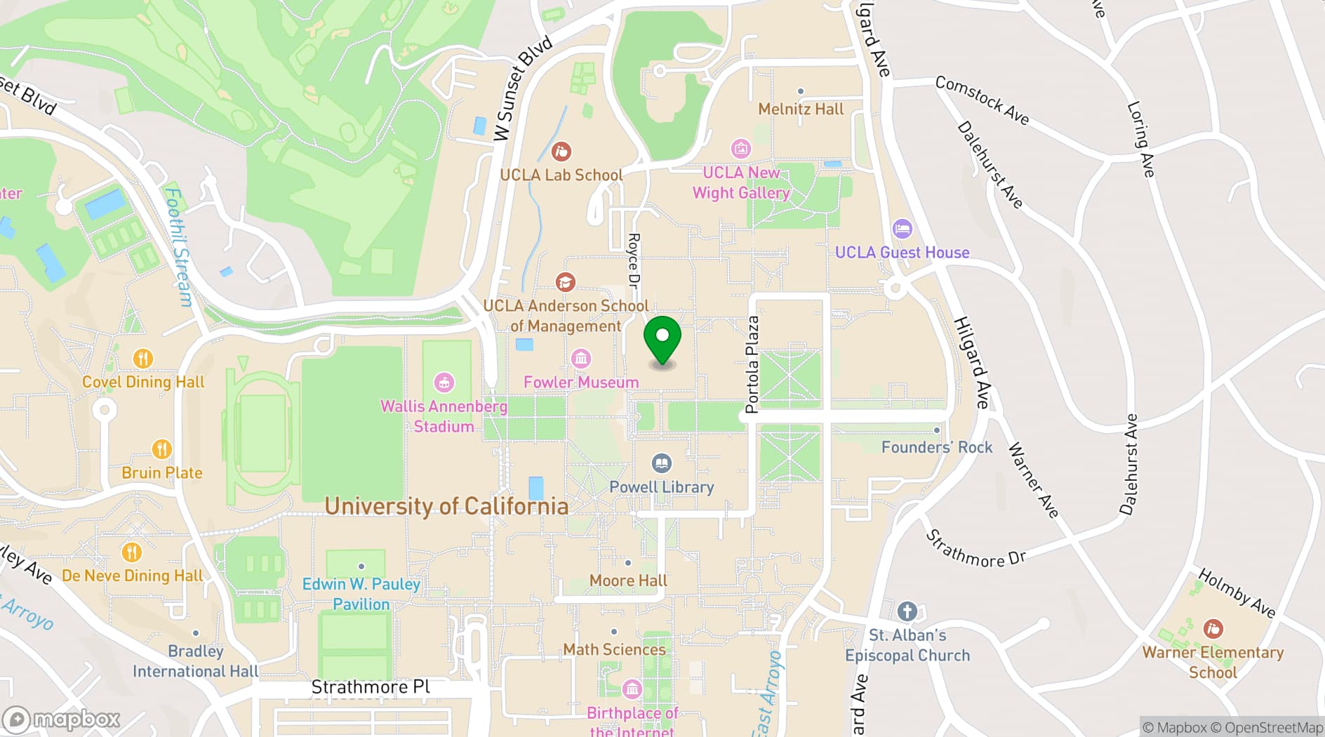 Map showing Royce Hall