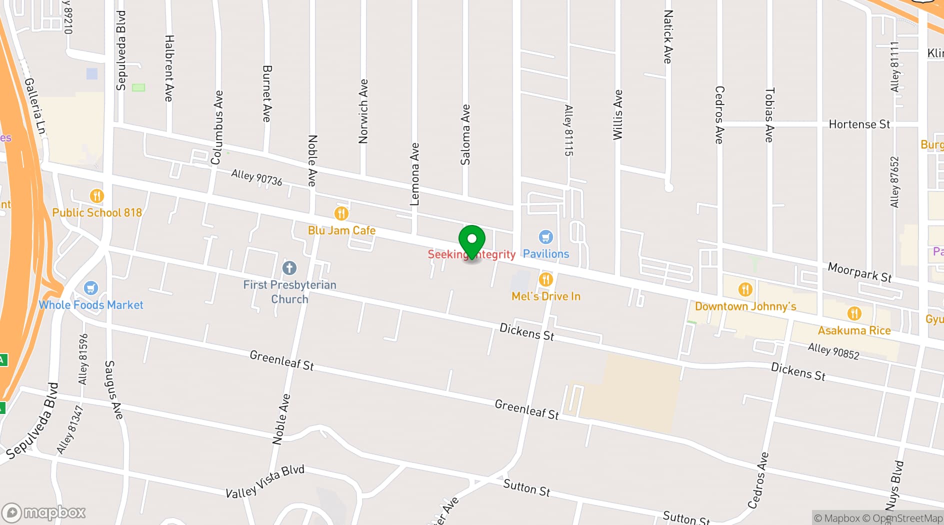 Map showing Panzanella Ristorante Bar