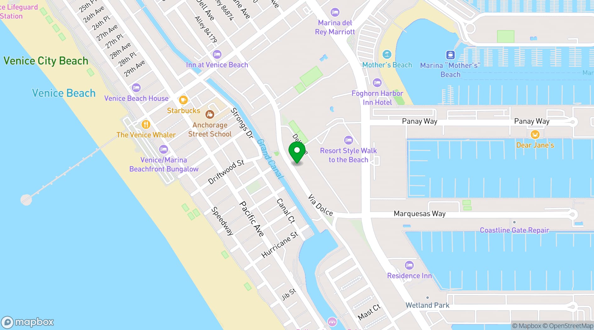 Map showing Bliss Beach