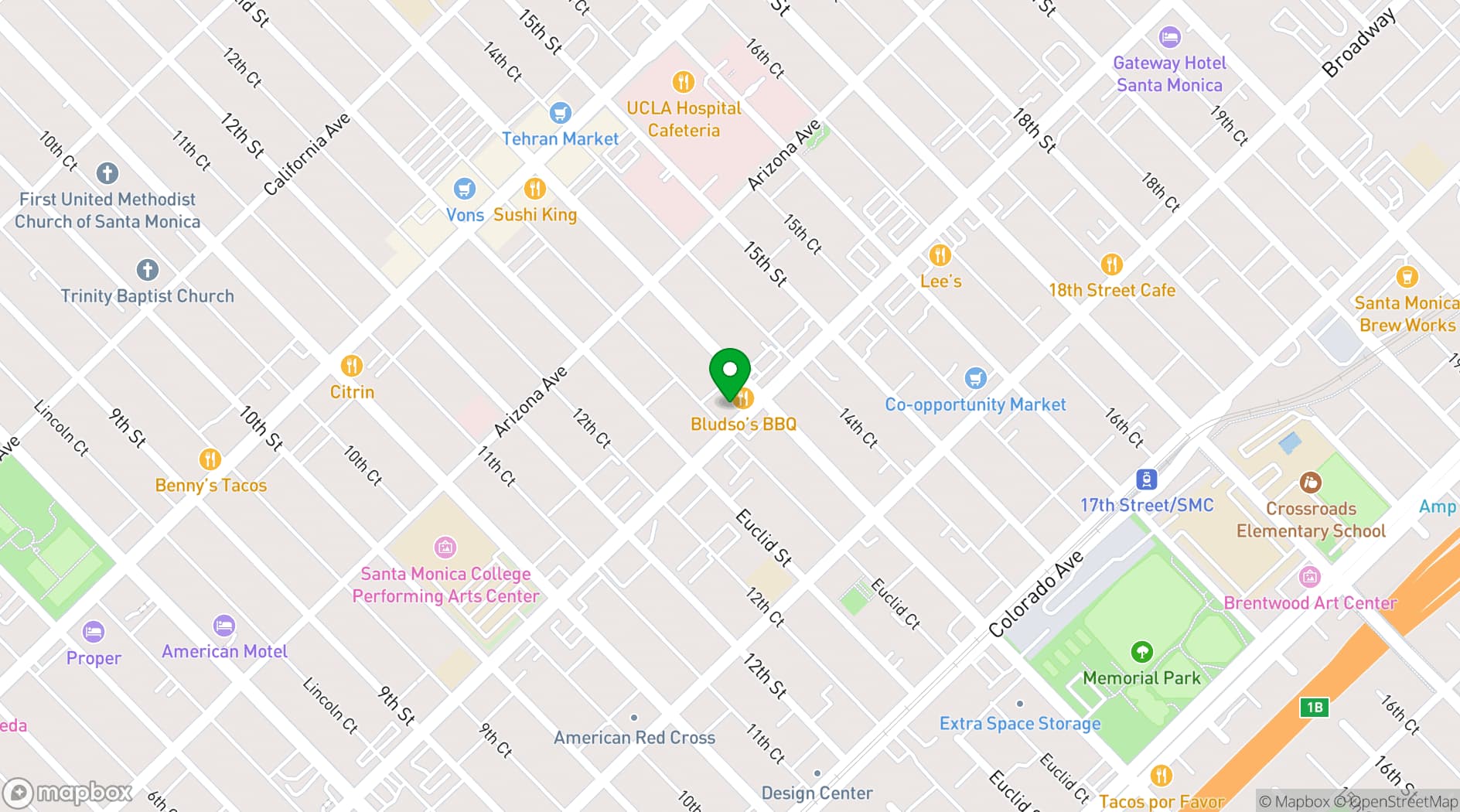 Map showing THE ROOM SANTA MONICA